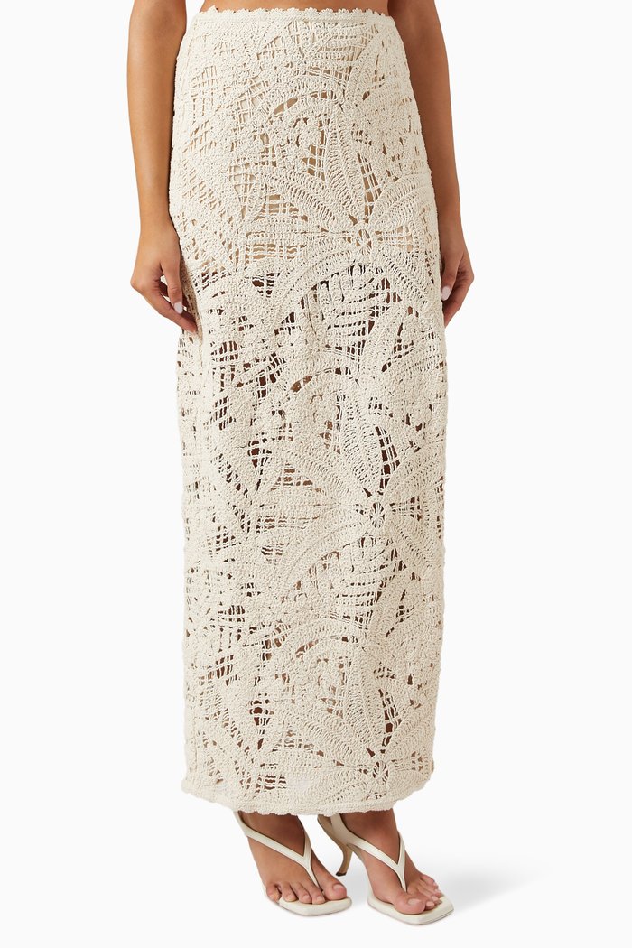 

Goa Maxi Skirt in Crochet, Neutral