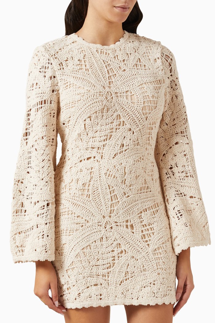 

Goa Mini Dress in Crochet, Neutral