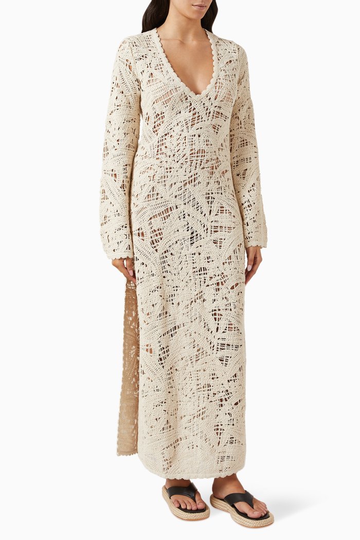 

Goa Kaftan in Crochet, Neutral
