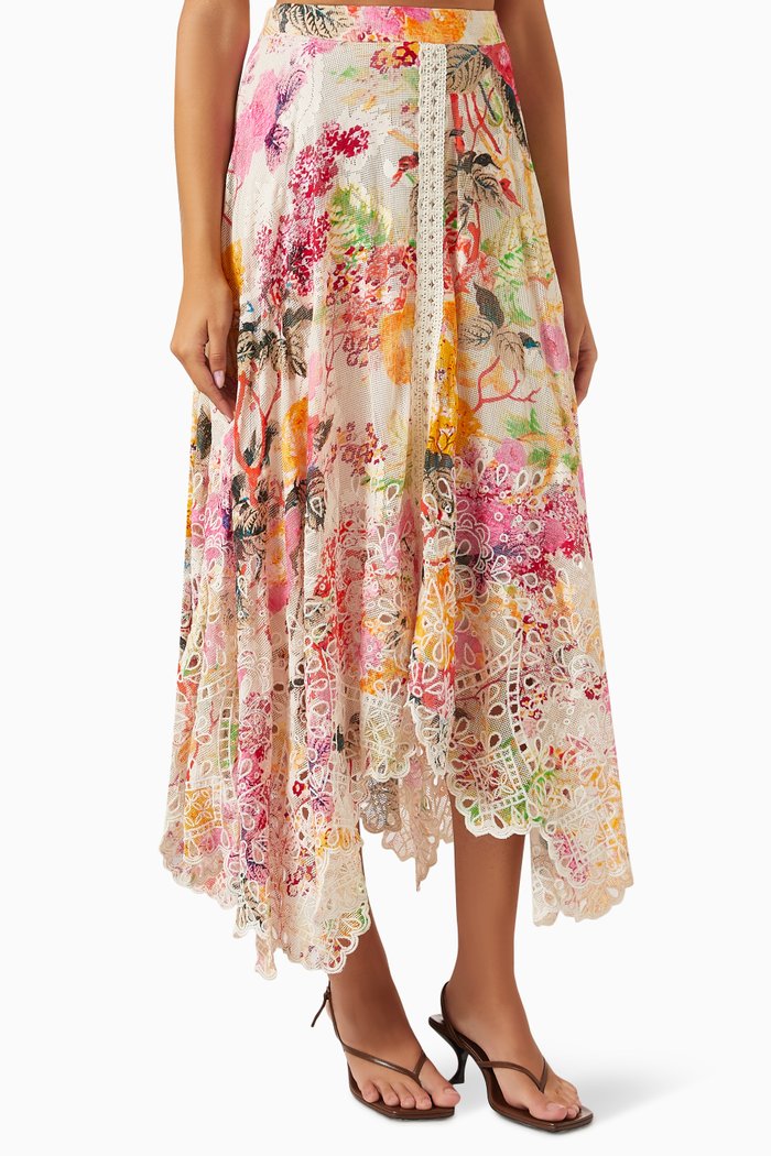 

Charu Midi Skirt in Cotton Blend, Multicolour