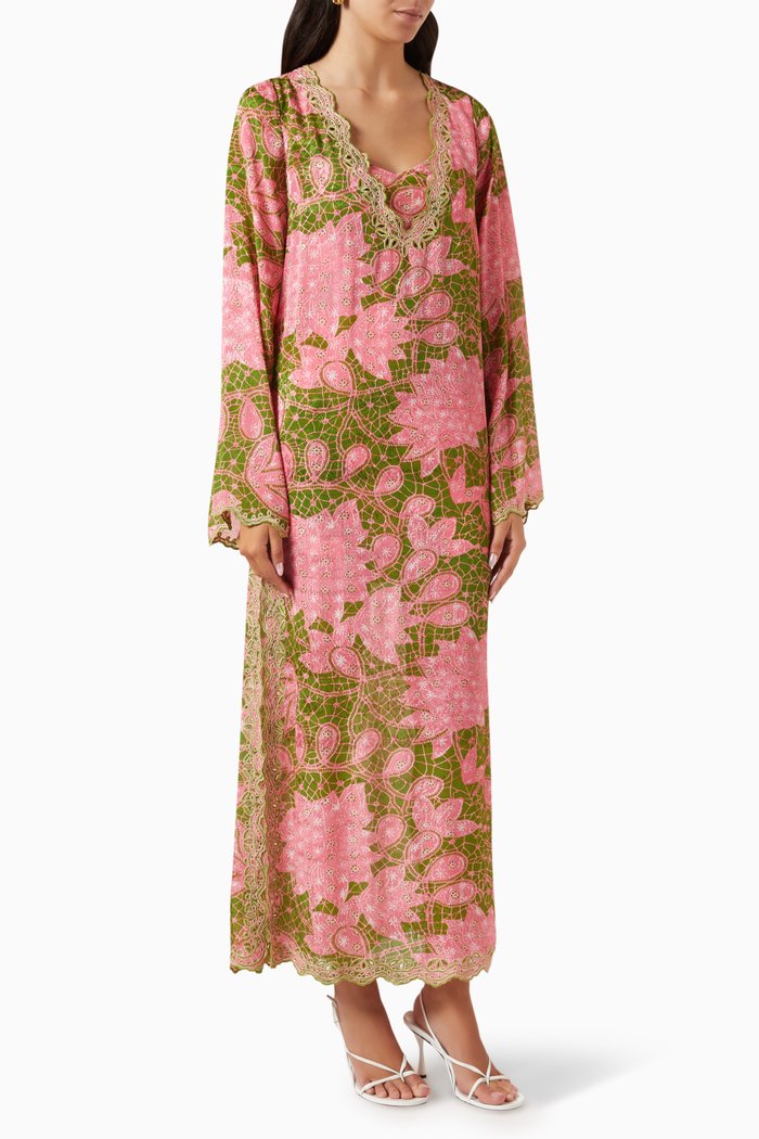 

Pakhi Kaftan in Viscose, Green