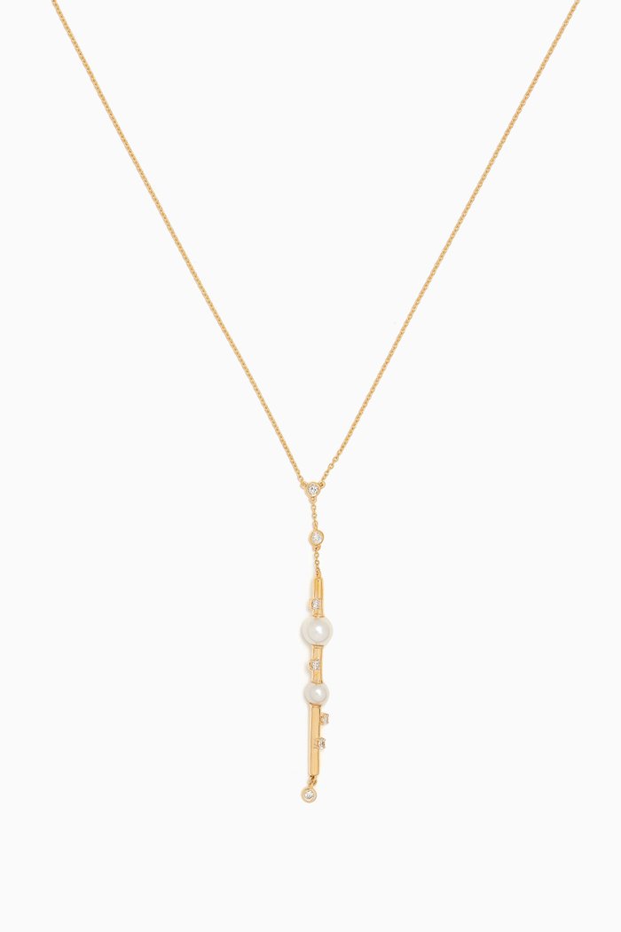 

Symphony Pearl & Diamond Necklace in 18kt Gold, Yellow