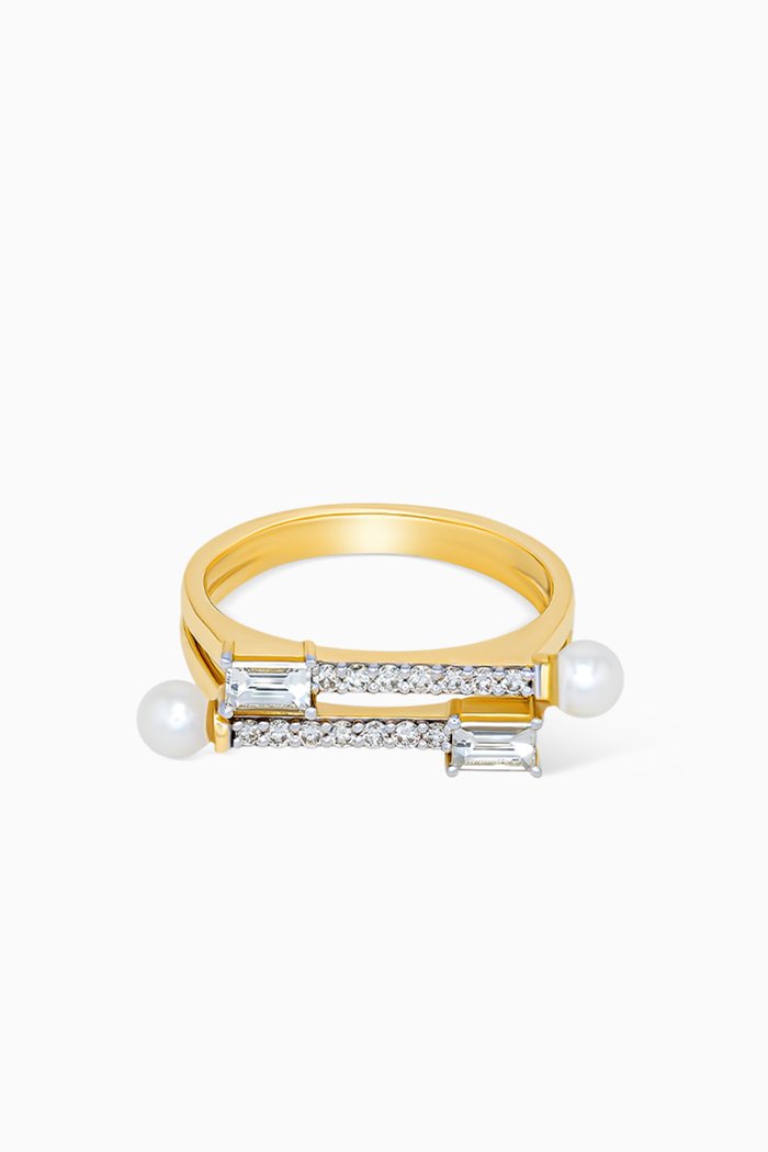 

Symphony Pearl & Diamond Ring in 18kt Gold, Yellow