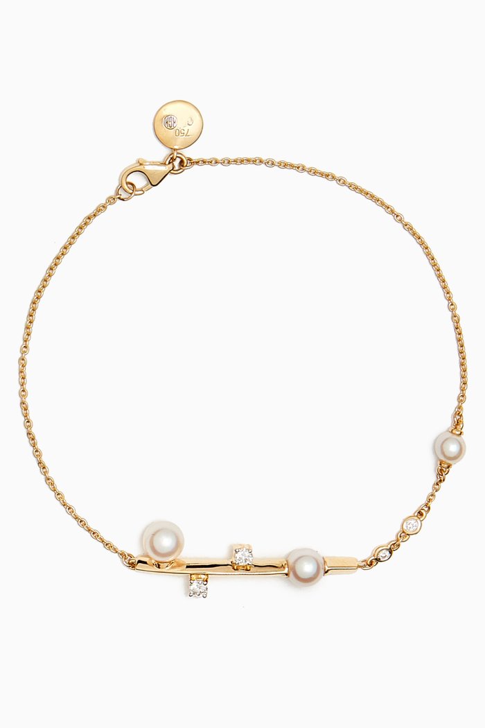 

Symphony Pearl & Diamond Bracelet in 18kt Gold, Yellow