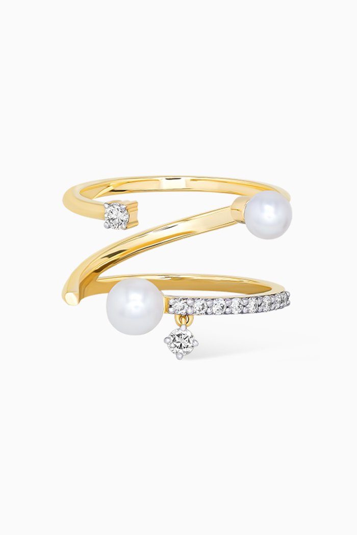 

Symphony Pearl & Diamond Ring in 18kt Gold, Yellow