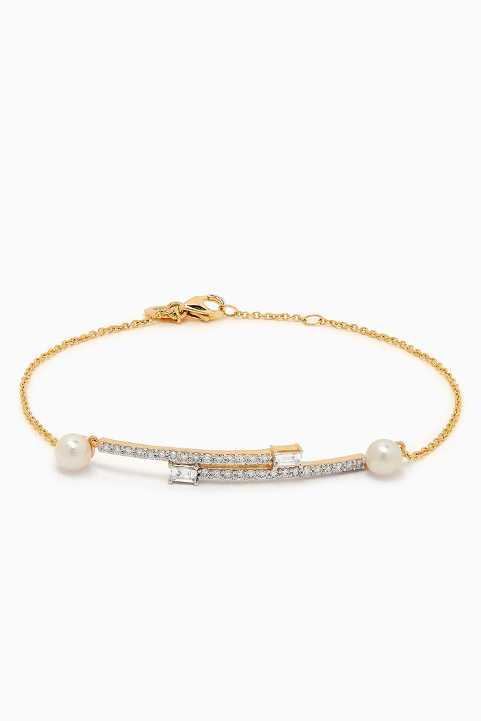 

Symphony Pearl & Diamond Bracelet in 18kt Gold, Yellow
