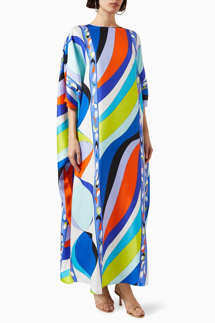 

Printed Kaftan in Twill, Multicolour
