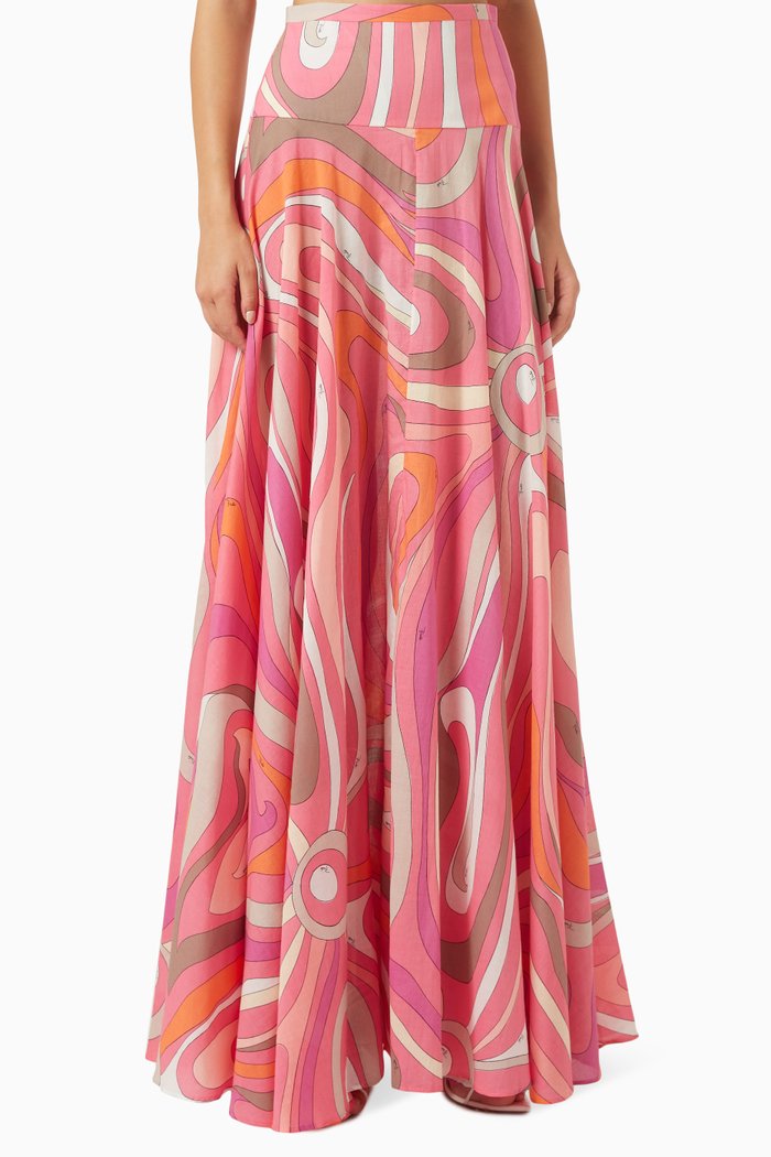 

Marmo Maxi Skirt in Muslin, Pink