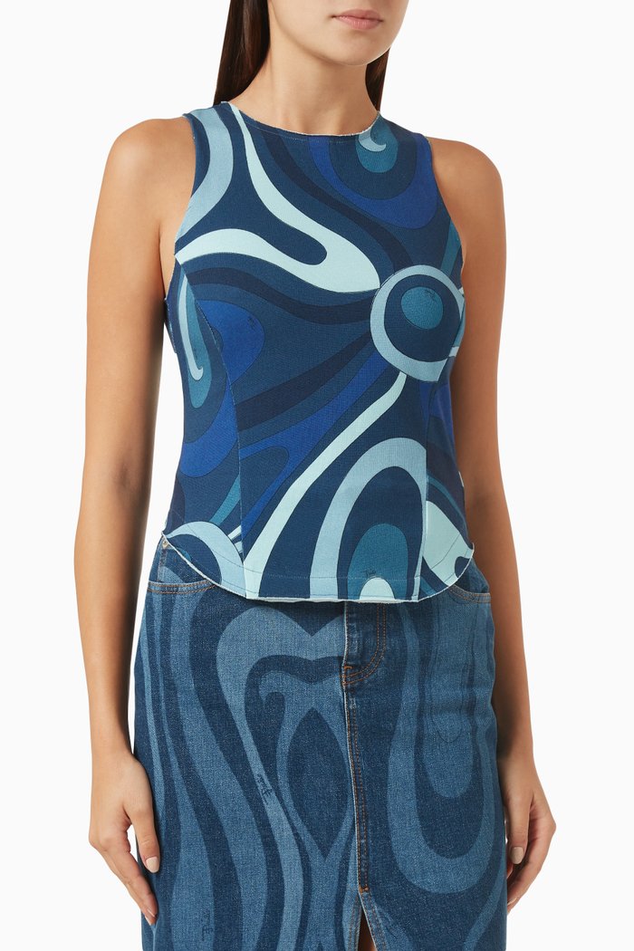 Marmo Top in Jersey, Blue