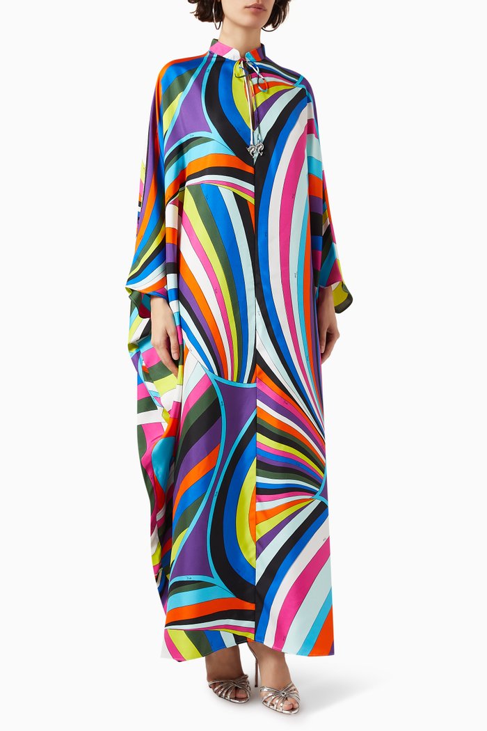 

Printed Kaftan in Twill, Multicolour