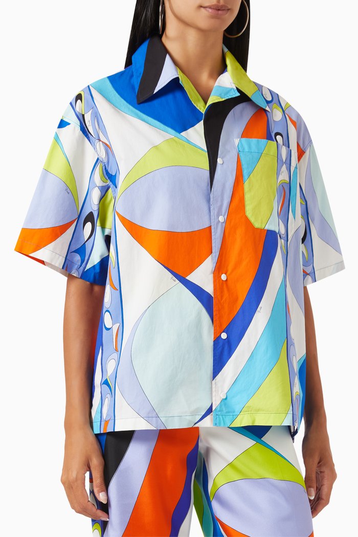 

Printed Shirt in Poplin, Multicolour