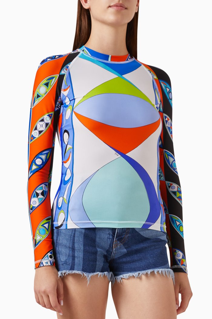 

Pesci & Girandole-print Top in Lycra, Multicolour