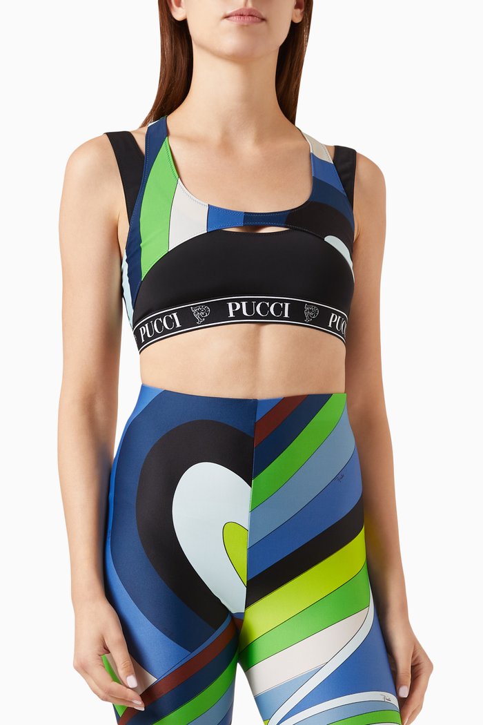

Iride-print Crop Top in Lycra, Multicolour