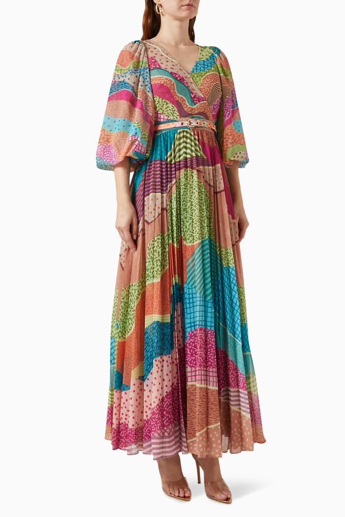 

Dune Spliced Maxi Dress in Chiffon, Multicolour