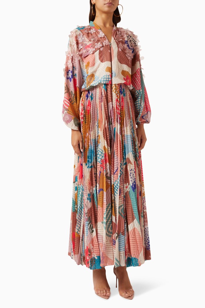 

Faith Embellished Maxi Dress in Chiffon, Multicolour