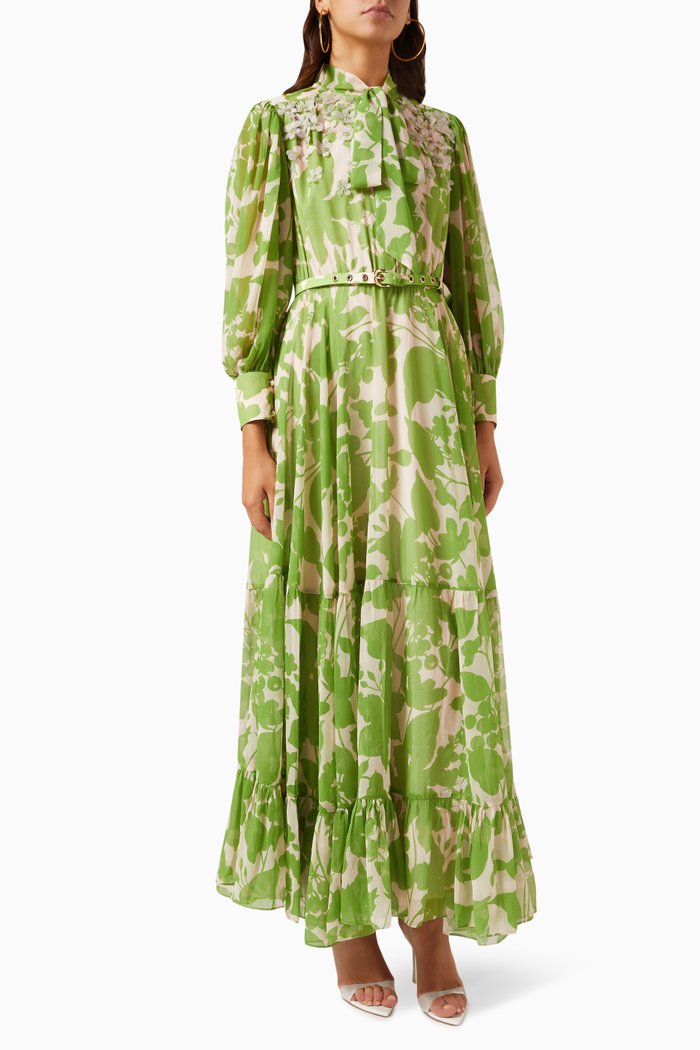 

Cleo Floral-print Maxi Dress, Green