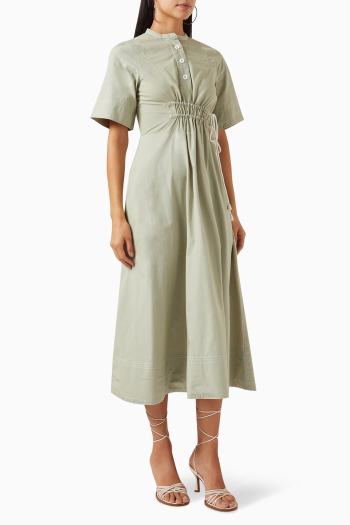 

Greta Shirt Dress in Cotton-poplin, Green
