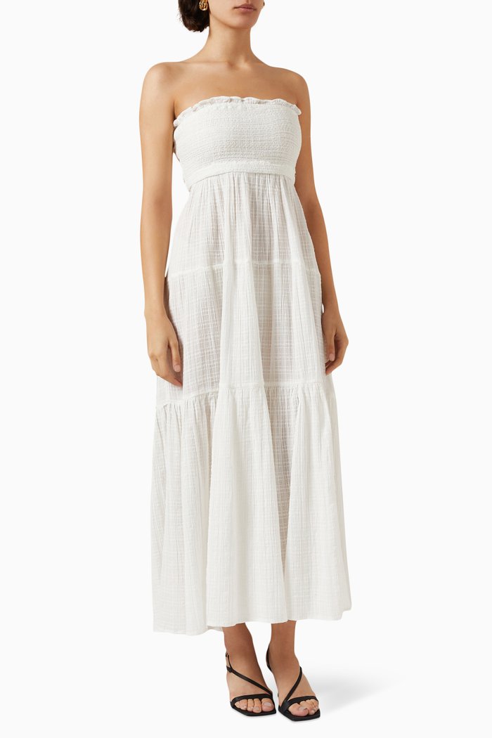 

Mckinney Strapless Dress in Cotton, White