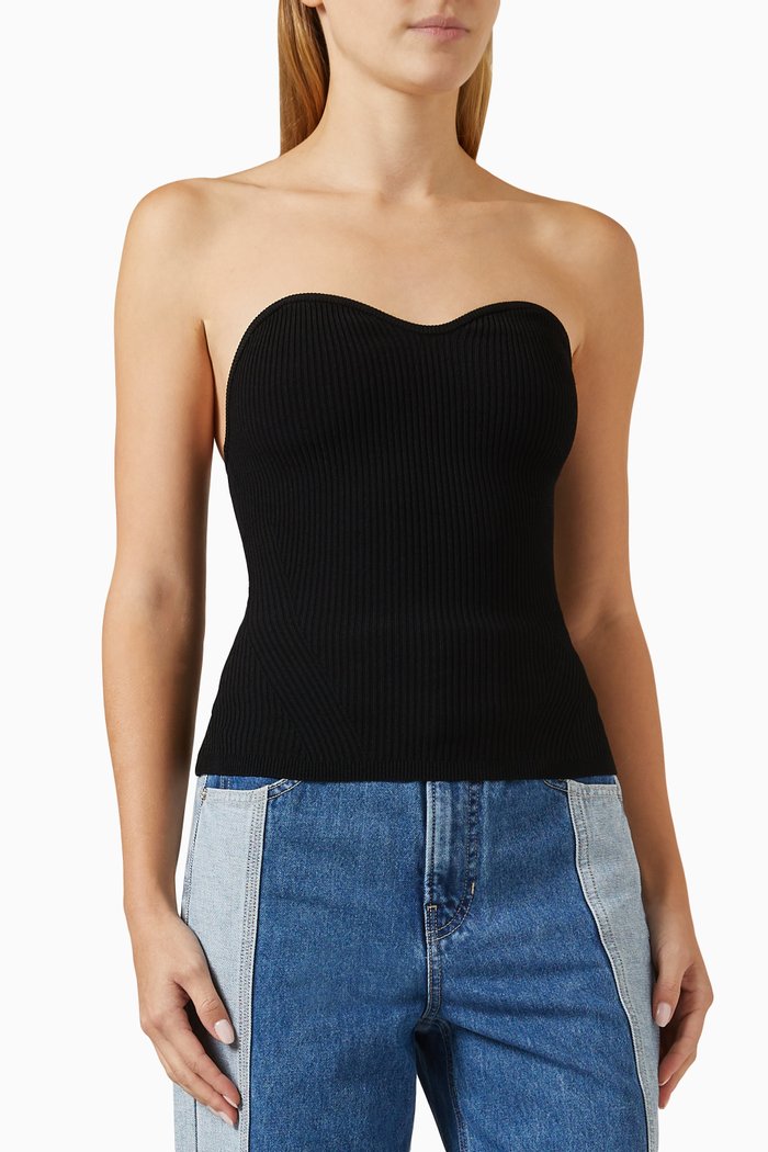 

Azura Strapless Knit Top in Polyester, Black
