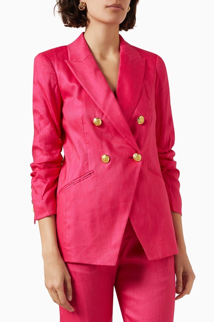 

Hirsh Dickey Jacket in Linen-blend, Pink