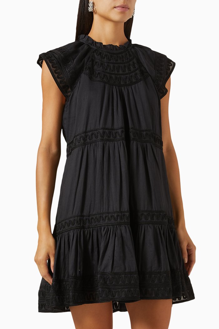 

Keely Mini Dress in Ramie, Black