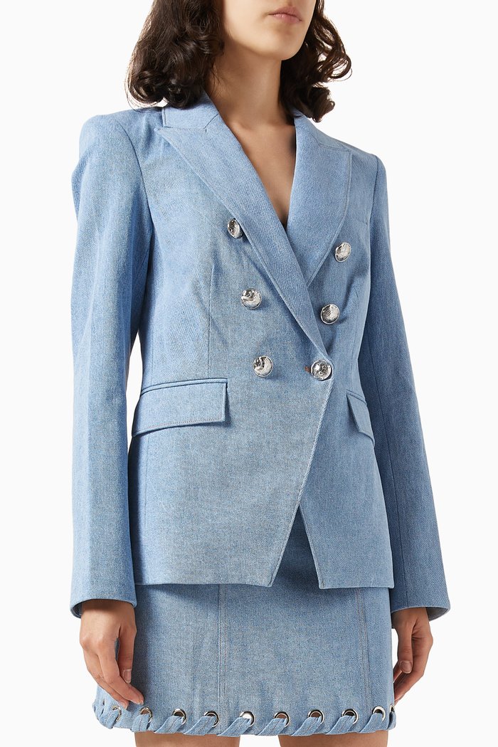 

Miller Dickey Jacket in Cotton Denim, Blue