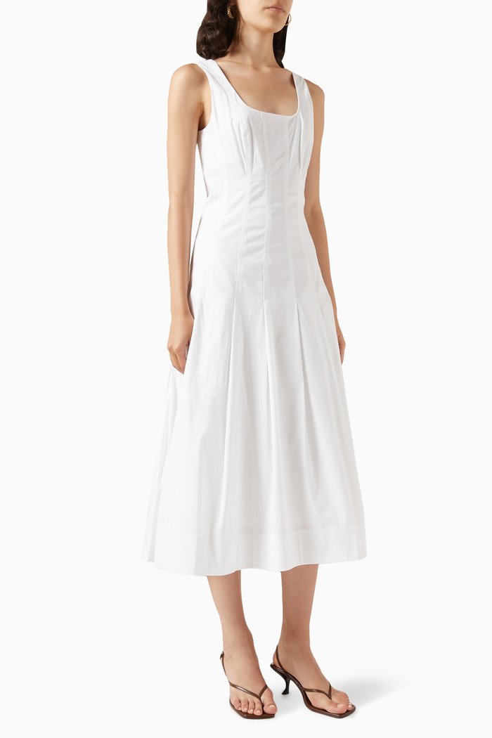 

Jolie Midi Dress in Cotton, White