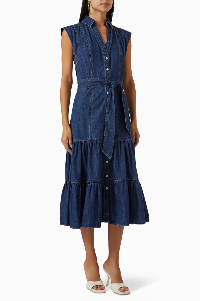 

Arnetta Midi Dress in Denim, Blue