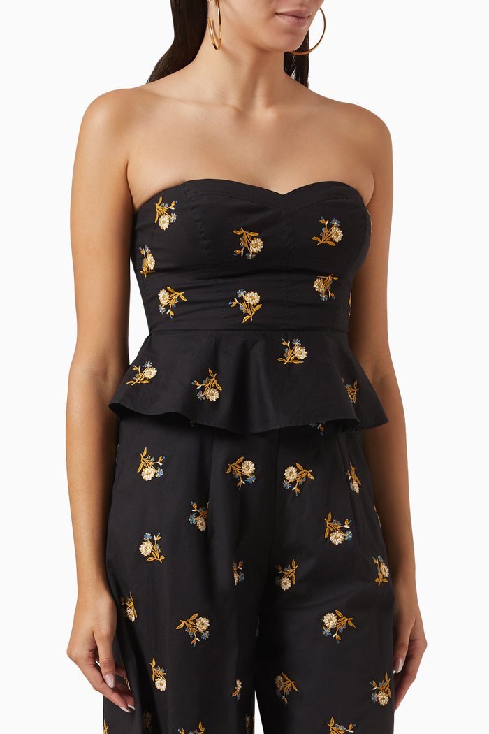 

Chaka Bustier Top in Stretch Cotton, Black