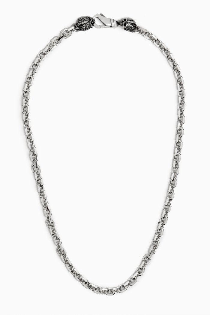 

Skull Link-chain Necklace in Sterling Silver