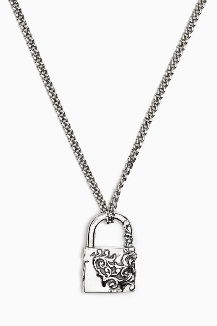 

Small Arabesque Padlock Necklace in Sterling Silver