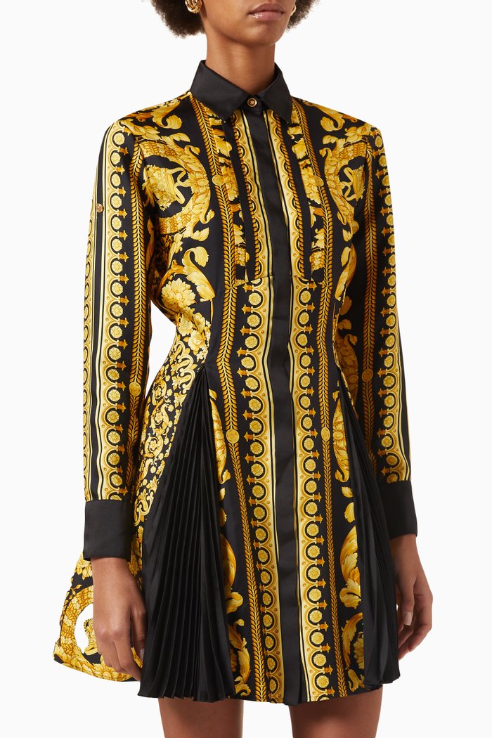 

Barocco-print Mini Dress in Silk, Multicolour