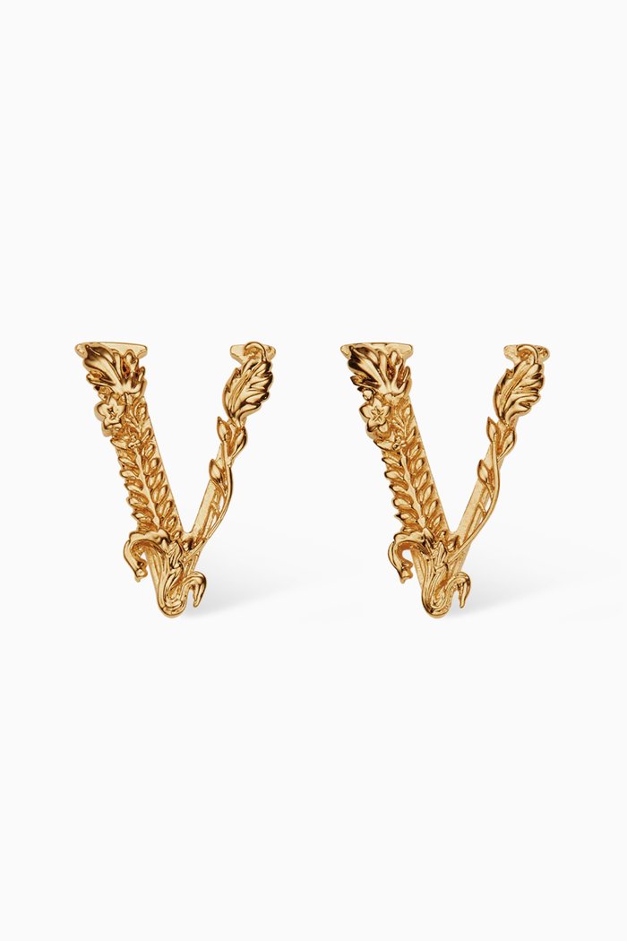Virtus Stud Earrings in Gold-plated Brass
