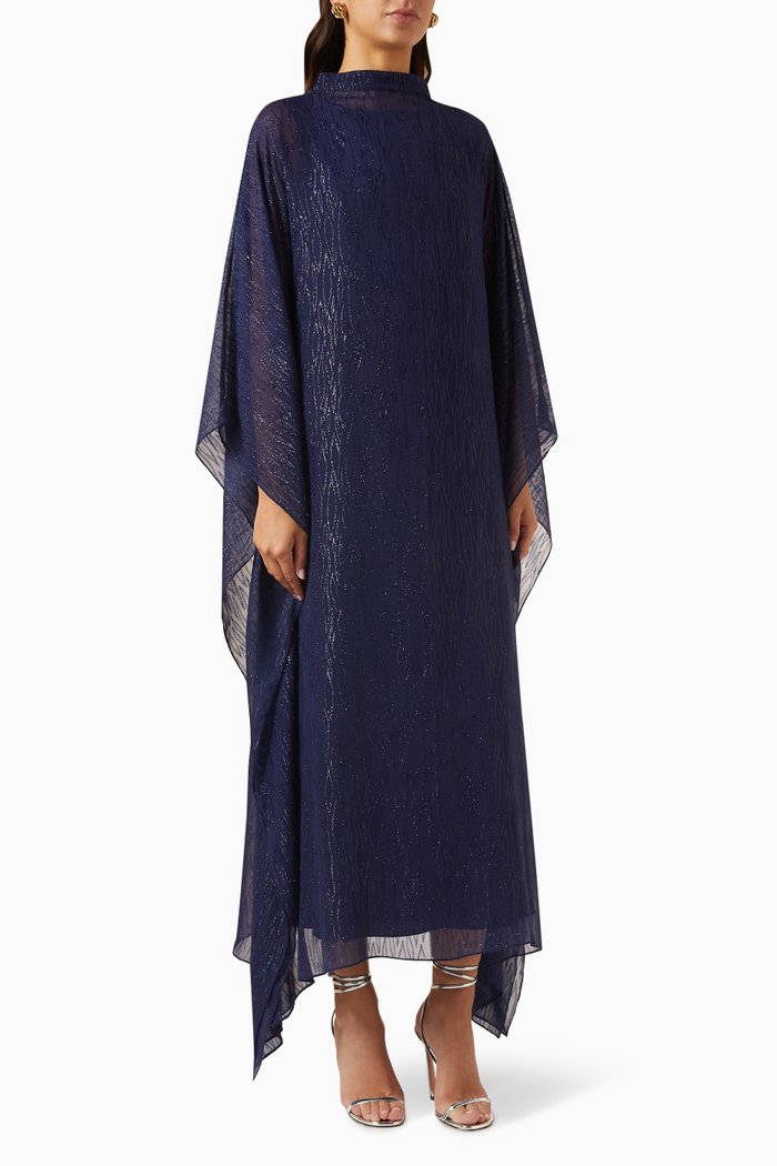 

Shimmer High-neck Kaftan, Blue