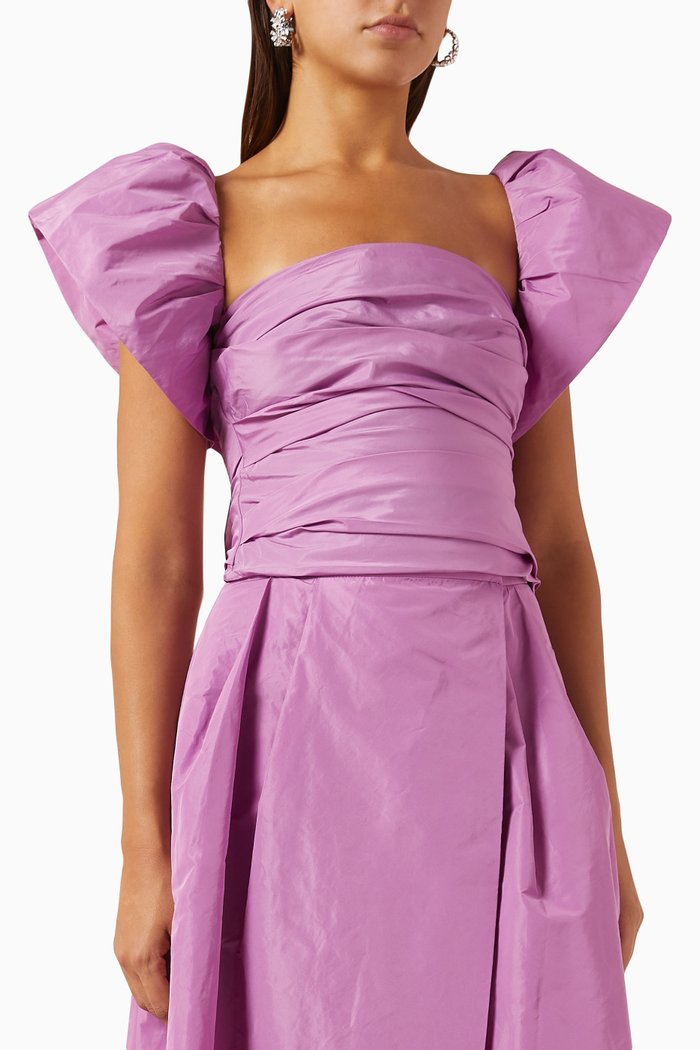 

Debra Ruched Top in Taffeta, Purple