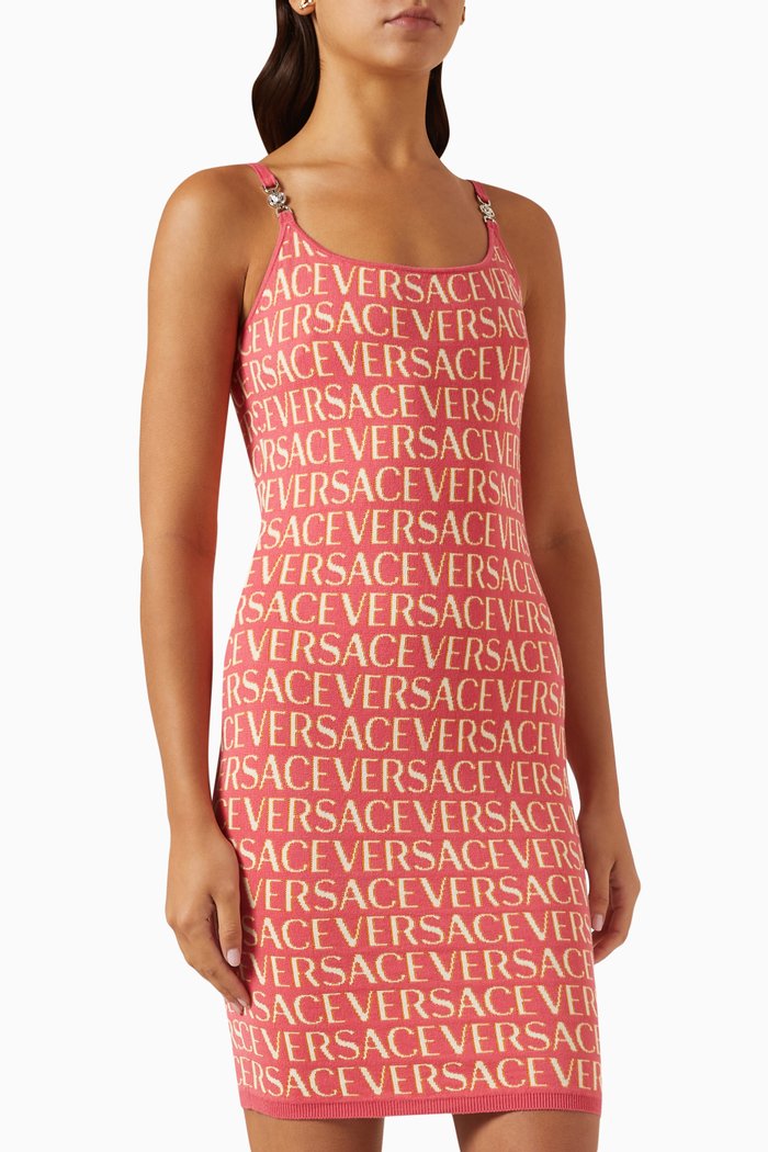 

Logo-print Mini Dress in Knit, Multicolour