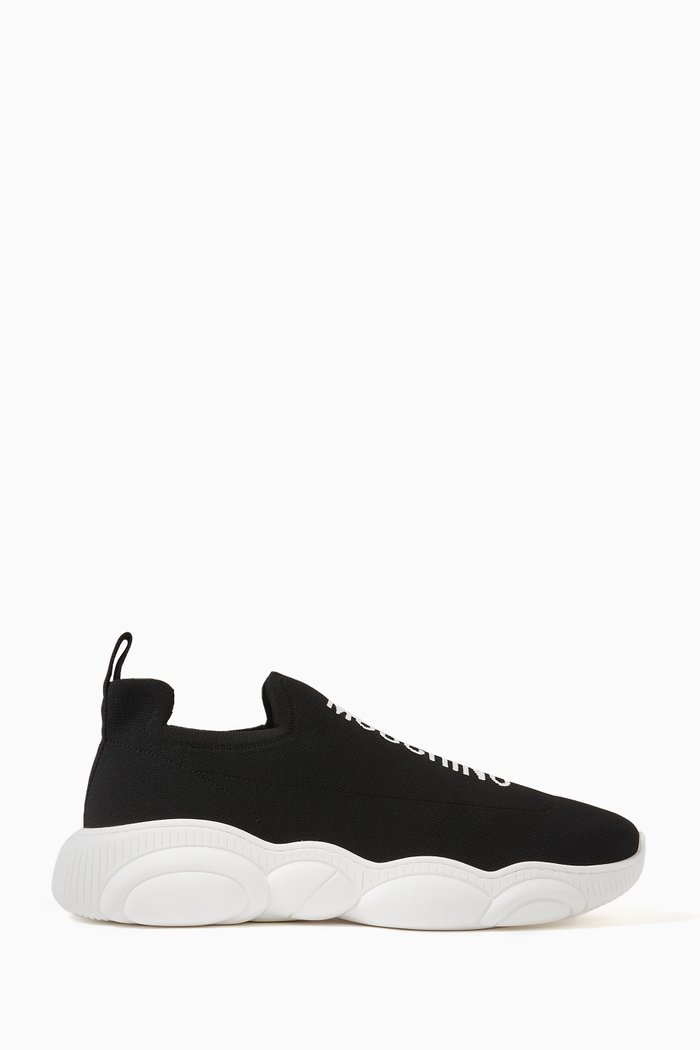 

Teddy Bear Sneakers In Technical Knit, Black