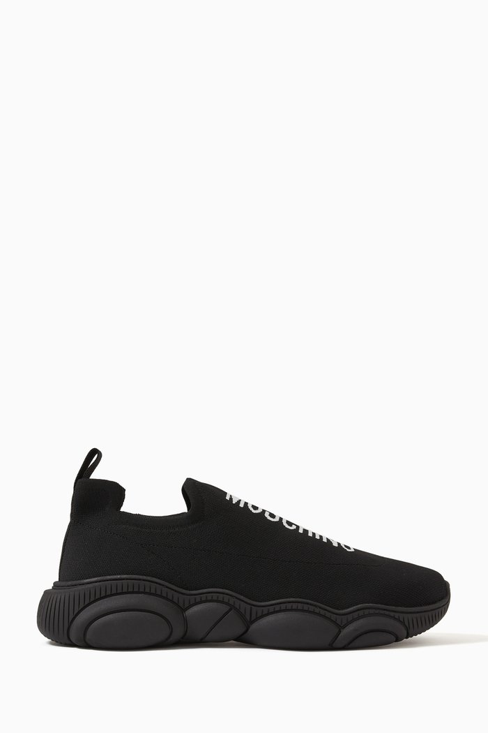 

Teddy Bear Sneakers in Technical Knit, Black