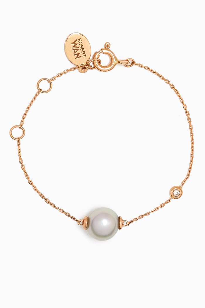 

My First Pearl & Diamond Bracelet in 18kt Rose Gold, Pink