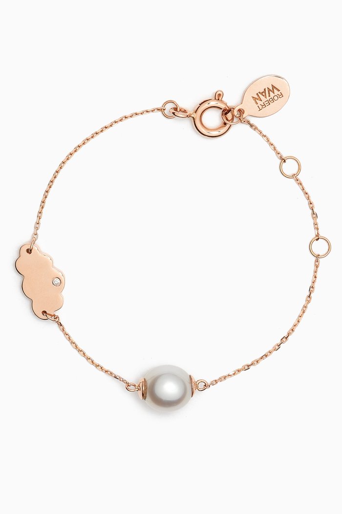 

My First Sky Pearl & Diamond Bracelet in 18kt Rose Gold, Pink