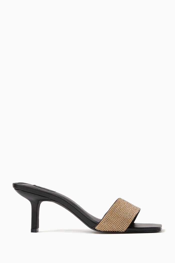 

Flavie 70 Mule Sandals in Satin, Black