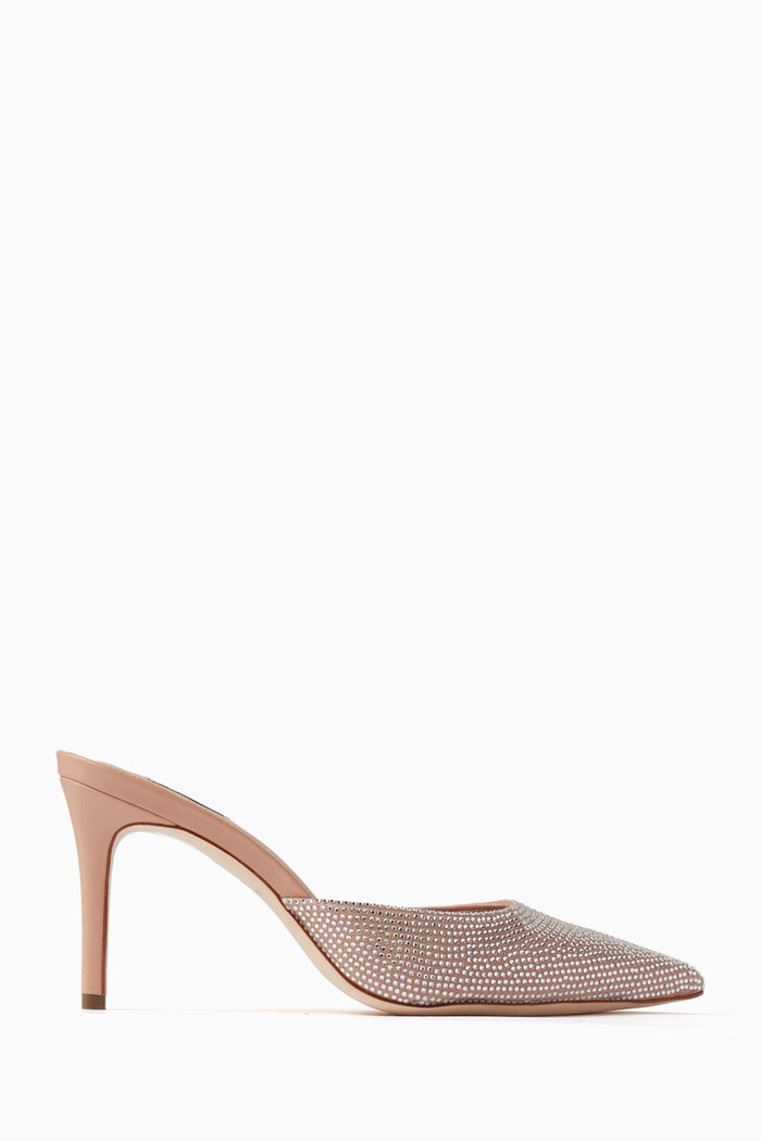 

Reese 80 Mule Sandals in Satin, Neutral