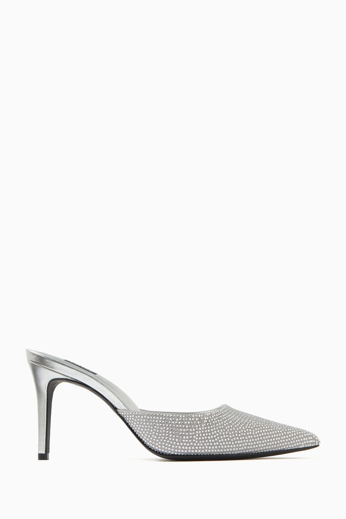 

Reese 80 Crystal-embellished Mules, Silver