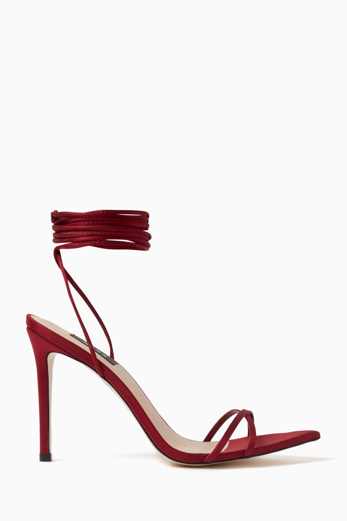 

Tila 100 Strappy Sandals in Metallic Leather, Red