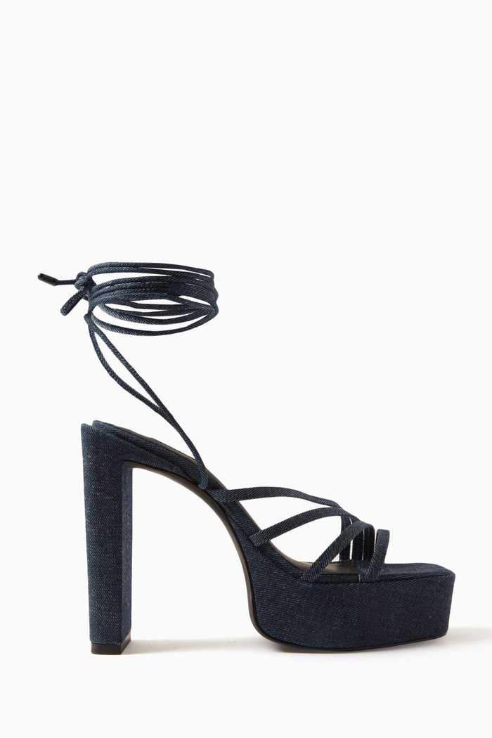 

Sasha 125 Platform Sandals in Denim, Blue