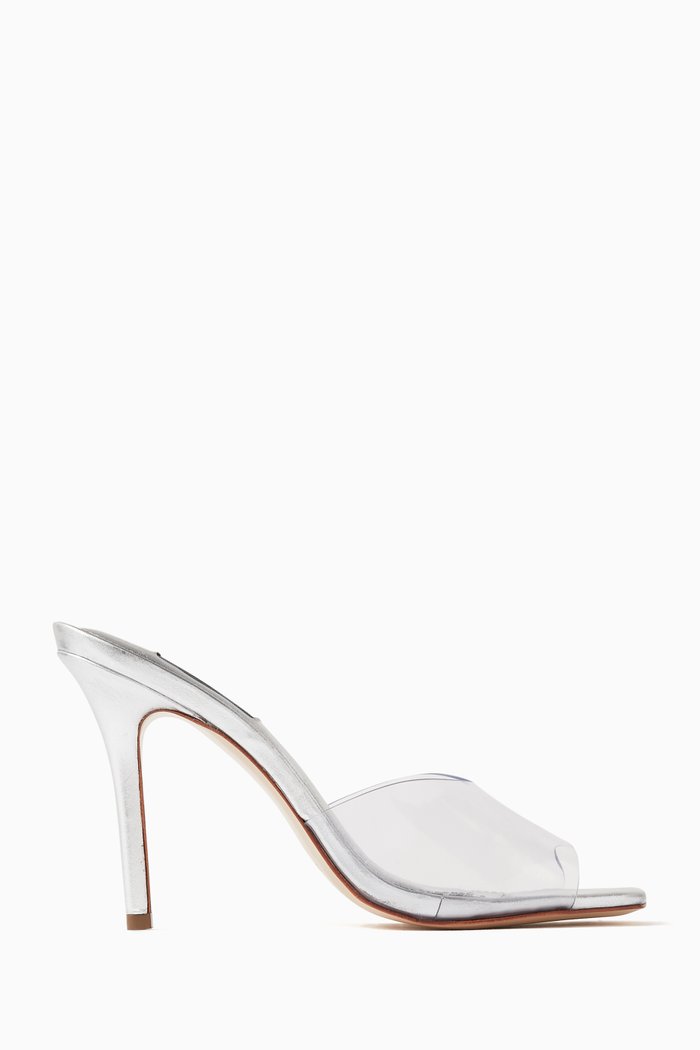 

Marine 95 Mule Sandals in PVC & Metallic Leather, Silver