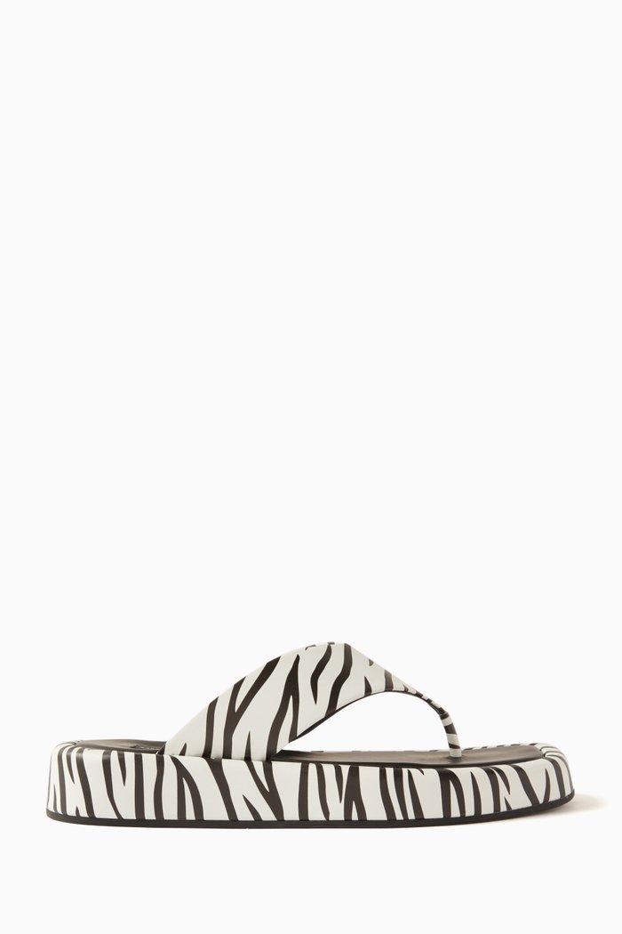 

Clover Thong Platform Slides in Satin, Multicolour