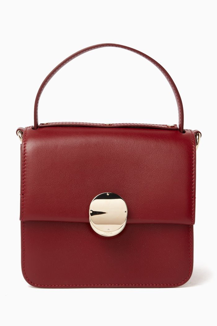 

Mini Penelope Top-handle Bag in Calfskin Leather, Burgundy