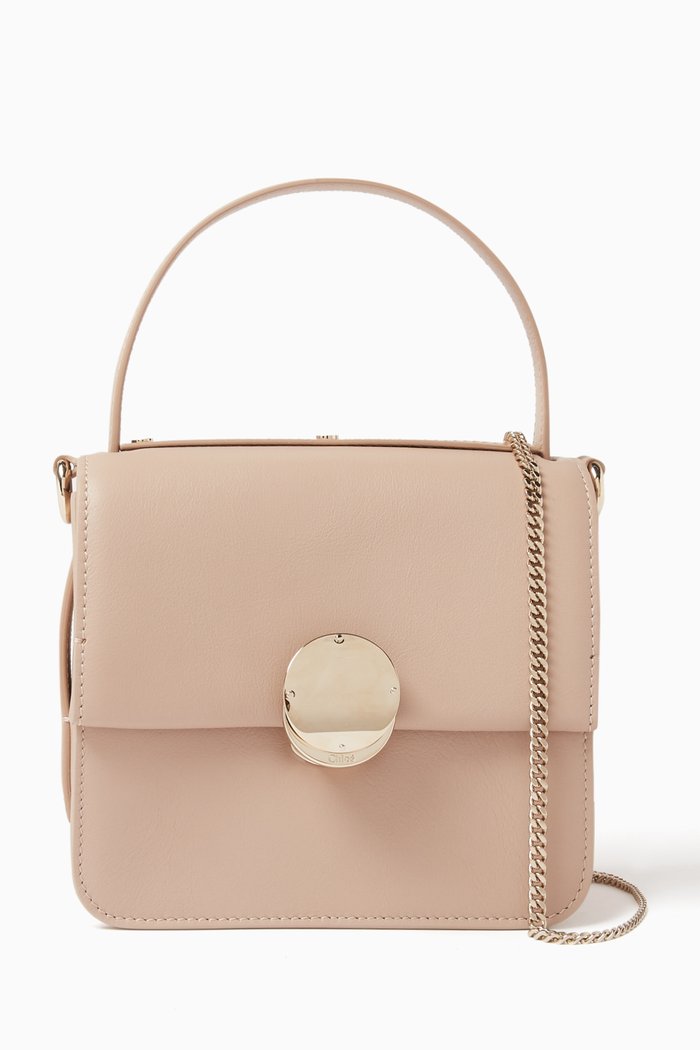 

Mini Penelope Top-handle Bag in Calfskin Leather, Pink