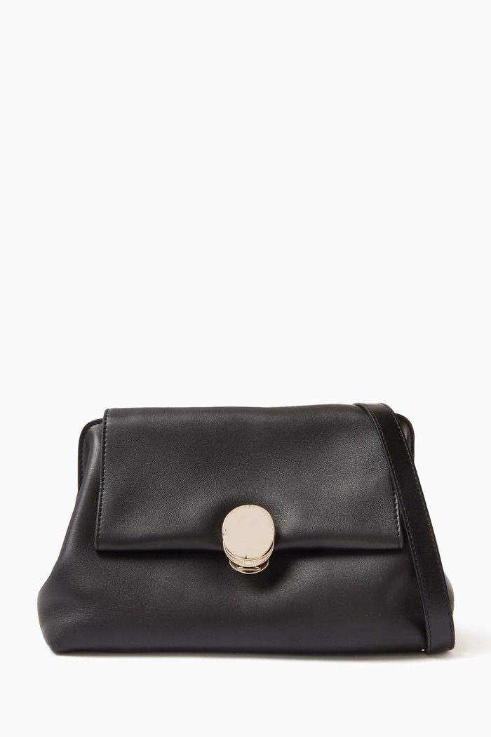 

Penelope Clutch in Lambskin Leather, Black